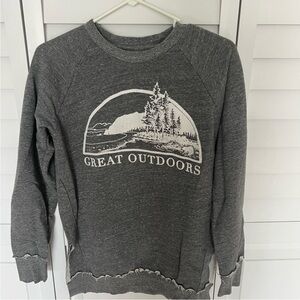 Sol Angeles Long Grey Great Outdoors Sweatshirt Small